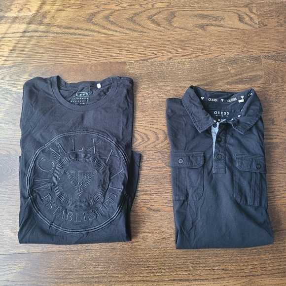 GUESS Black Men's Shirts lot of 2 - Picture 1 of 10